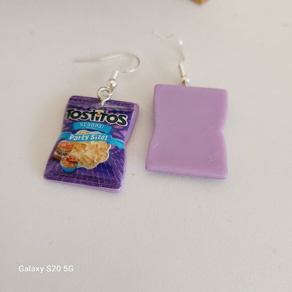 Handmade Tostitos Chip Theme Dangle Multi-Color Earrings NWOT Ladies‎ Fun Quirky - Picture 4 of 4